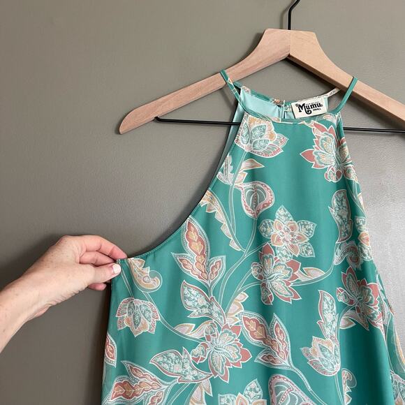 Show Me Your Mumu Gomez Jadely Paisley Floral A-Line Dress Size Small Green - Picture 5 of 16